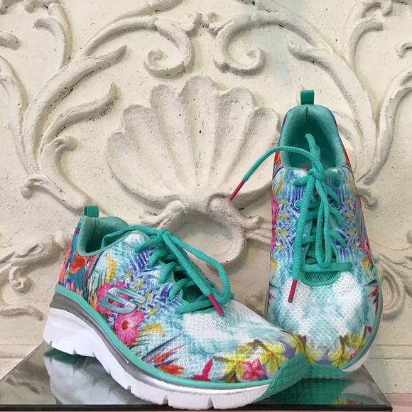 skechers tropical print sneakers